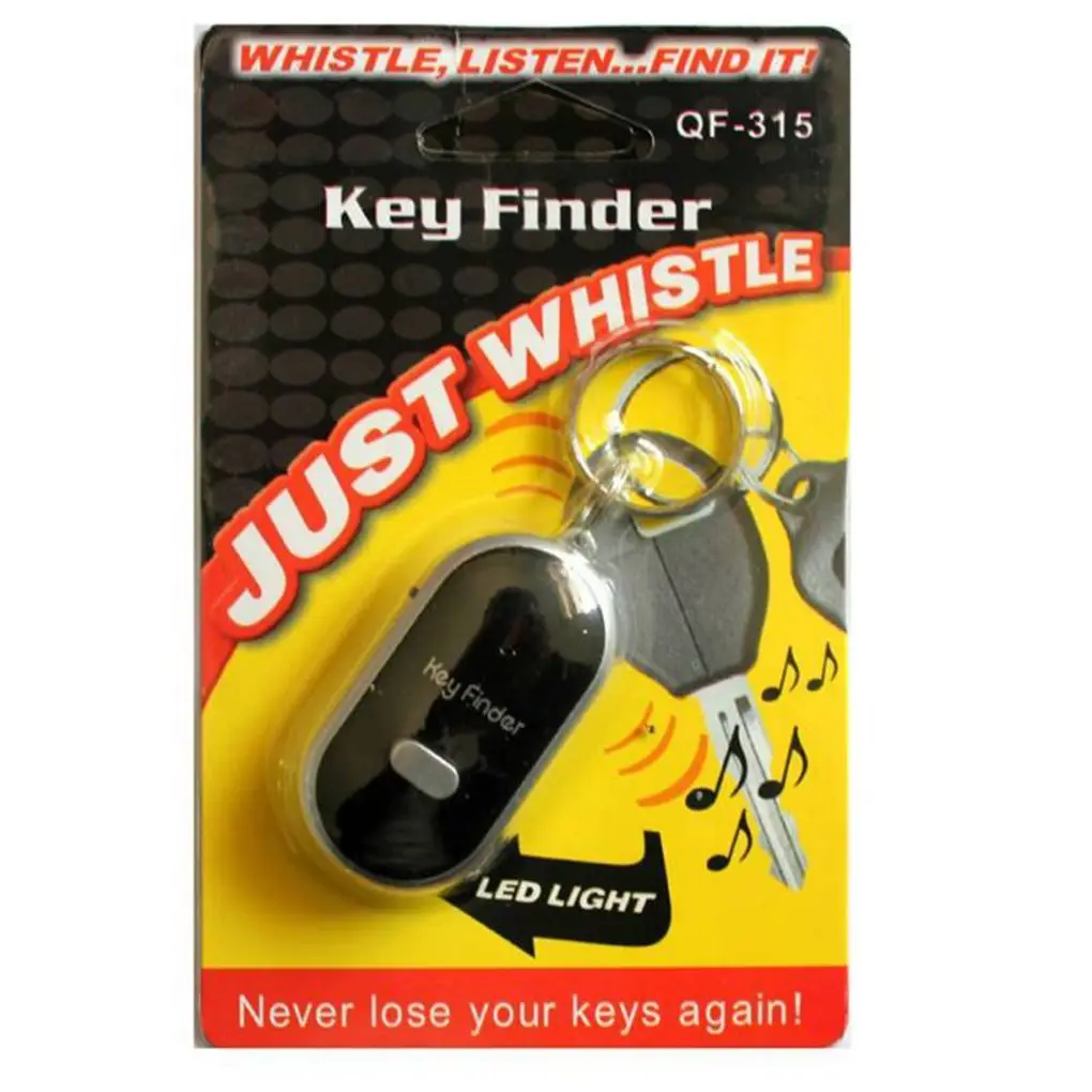 LED Beeping Flashing Light Key Finder Find Lost keychain Whistle Sound Control Keyring Gift