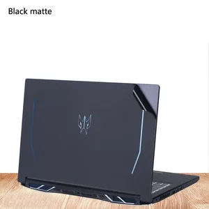 KH Laptop Black Matte fiber Crocodile Snake Leather Sticker Skin Cover Guard Protector for Acer Predator HELIOS 300 PH317 17.3"