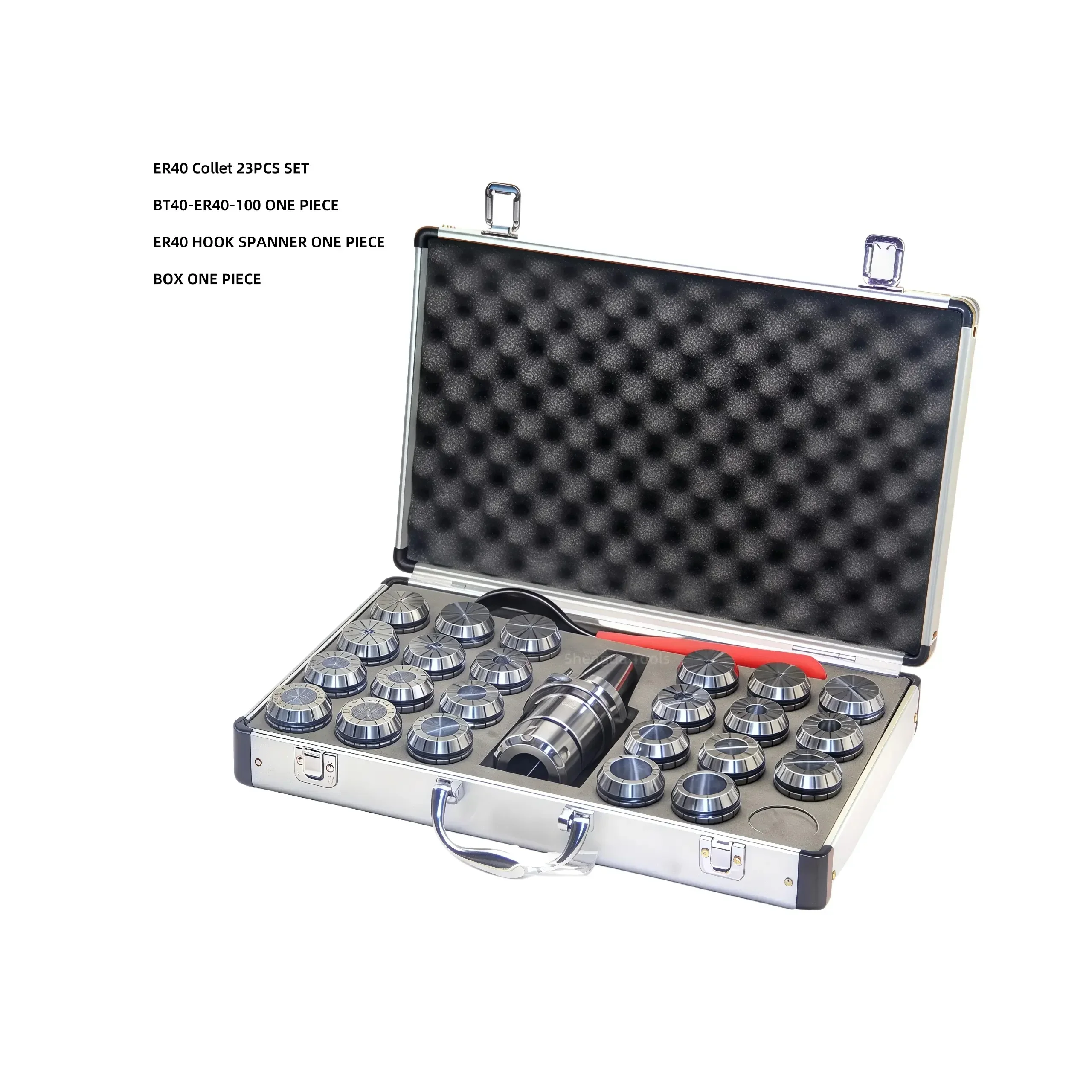 2026 Shengda BT40 ER40 100L Tool Holder Set ER40 Collet Clamping Range 4-26mm 0.005mm Accuracy Easy Tool Change Aluminum-plastic