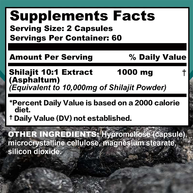 Shilajit Capsules - with Fulvic Acid & Trace Minerals - for Improve Endurance Focus, Memory and Immune Health