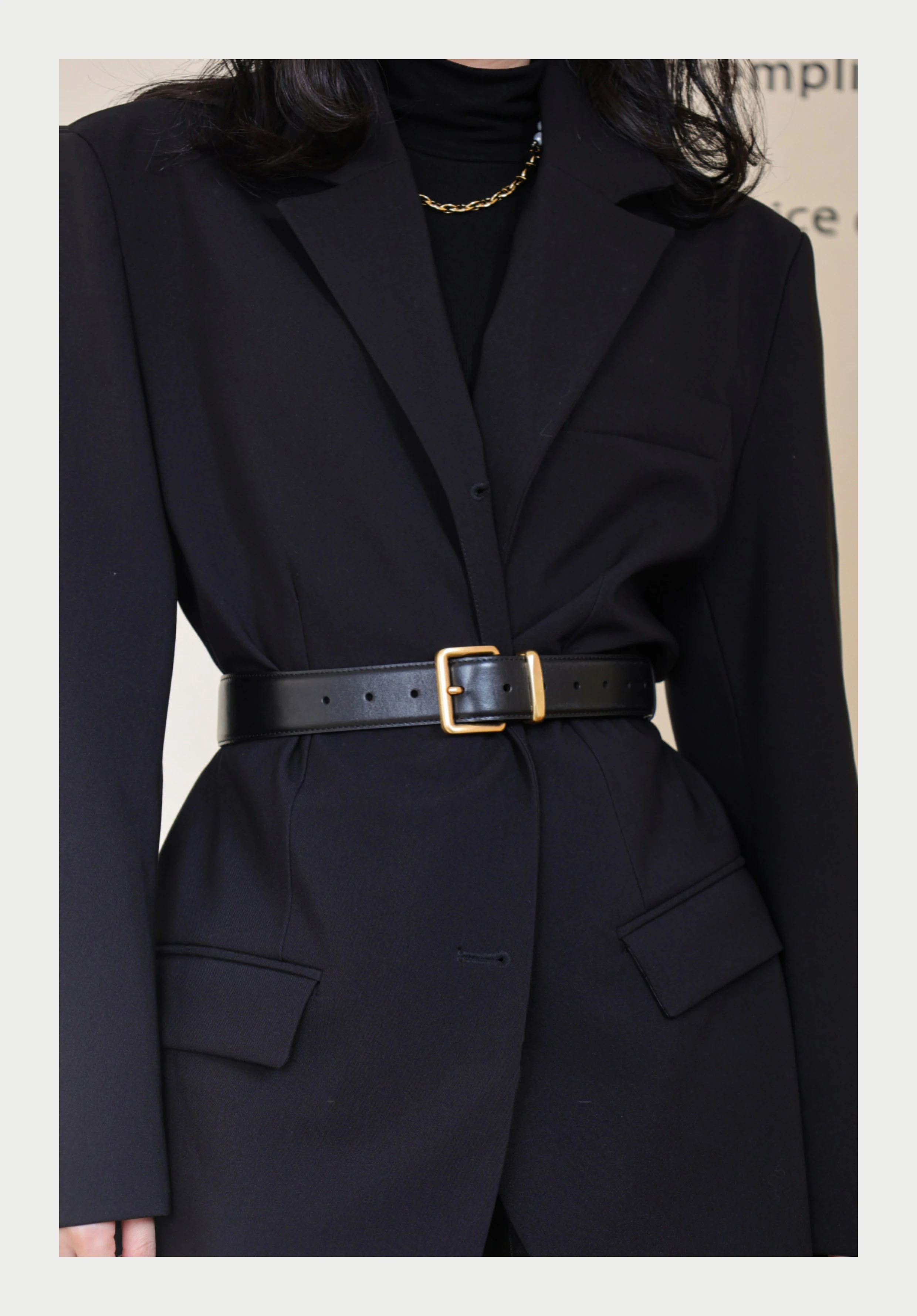 Luxuriöser Damen-Gürtel aus echtem Leder, modischer schmaler Taillengürtel mit Dornschließe für Jeans und Hosen, 3,3 cm breiter Gürtel mit Gold-/Silberschnalle – Detail 4