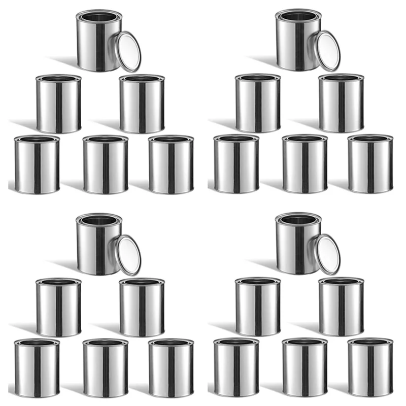 

-September 24Pcs Metal Paint Cans 0.5L Empty Unlined Paint Cans Metal Paint Pails For Crafts DIY Projects Storage Containers