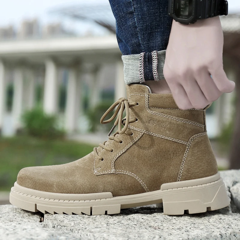 New Men Suede Leather Outdoor Cold-resistant Precision Craft  Boots Anti-slip Wearable Thick Soled Comfort Special Forces Boots