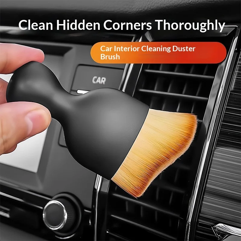 Soft Bristle Car Interior Cleaning Brush Scratch-Free Auto Detailing Duster Tool for Dashboard Air Vent Seat Gap Dust Cleaning