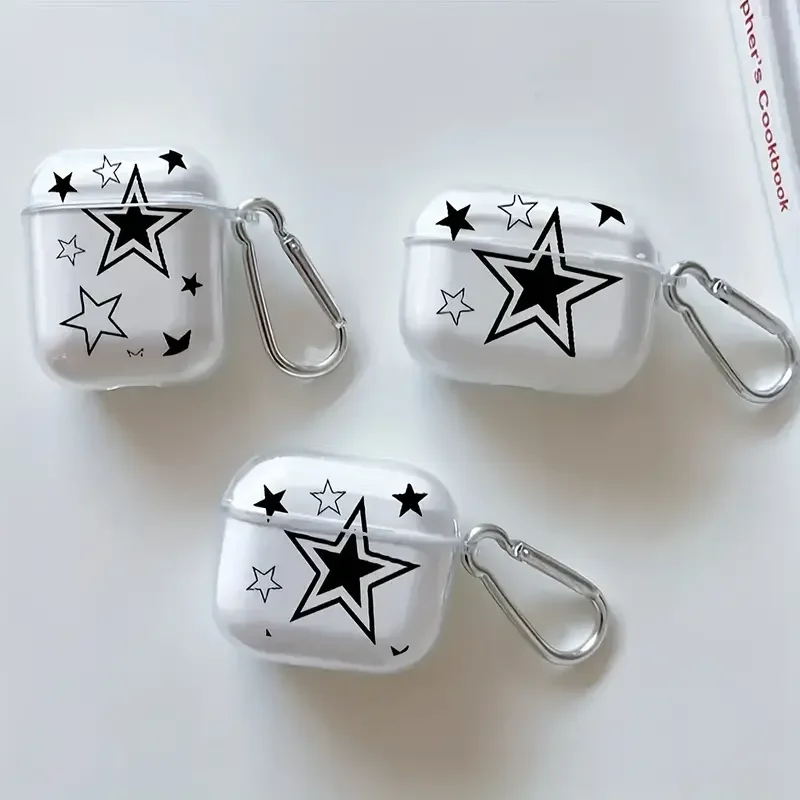 Fashion Star Pattern Schutzhülle für Airpods1/2/3/pro2 Kopfhörer-Schutzhülle Neue kabellose Kopfhörerhülle für Jungen und Mädchen