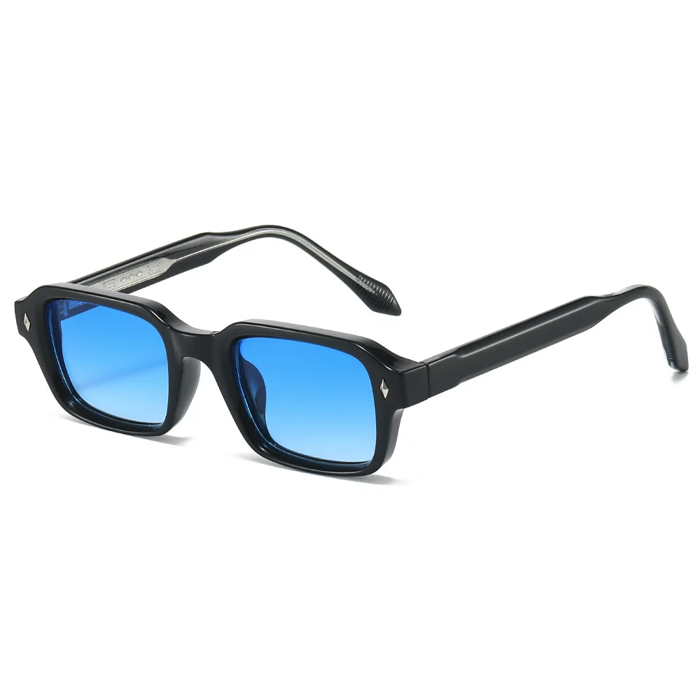 

8818 Fashion Square Sunglasses for Men Women, Stylish Rectangular Sun Glasses with Metal Pins, Vintage Retro Chic Shades 604466