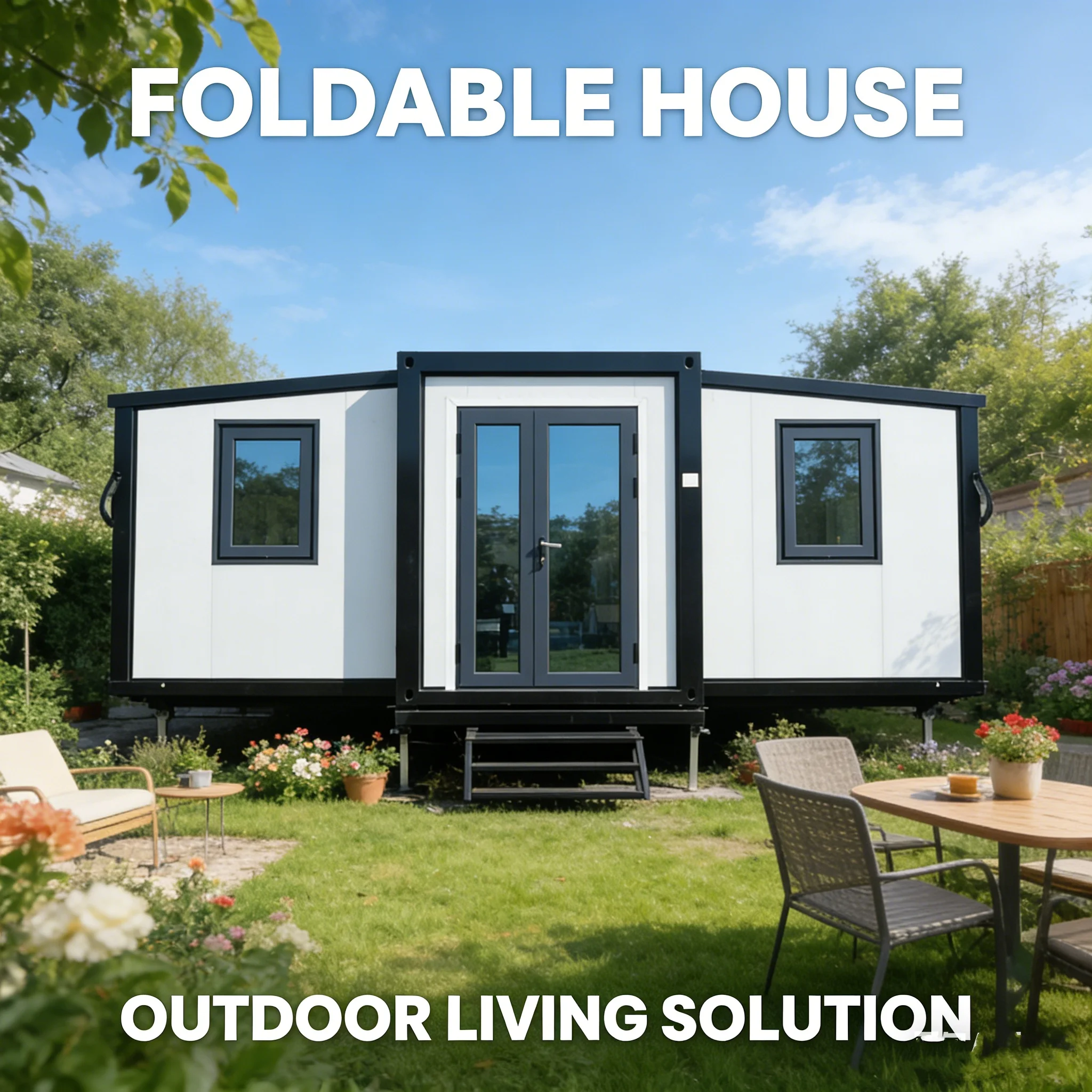 Factory Price Double Wing Folding Room Steel Frame Metal Easy Foldable Living Container Expansion Wing Type
