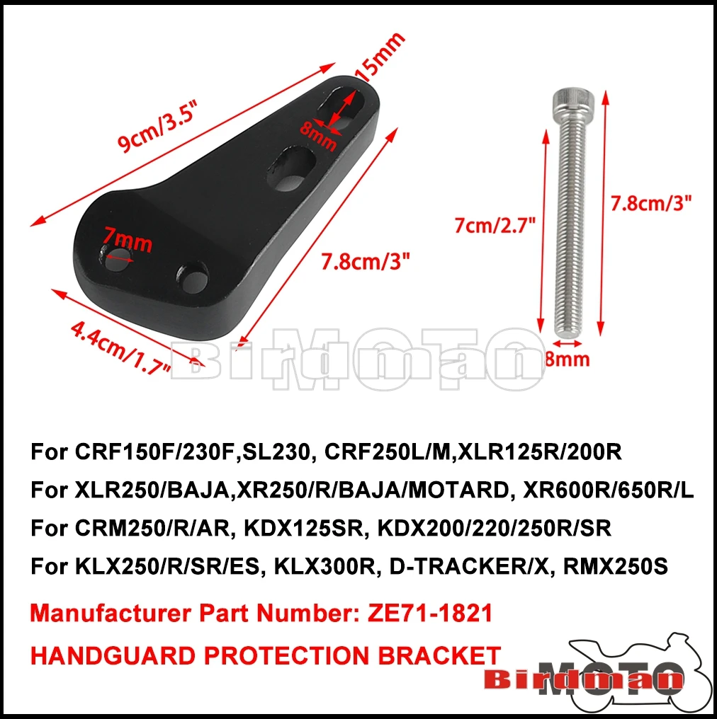 Moto Hand Guard Mount Side Type Armor Handguard dedicated Protection Bracket For CRM250/R/AR KDX125SR KDX200/220/250R/SR RMX250S