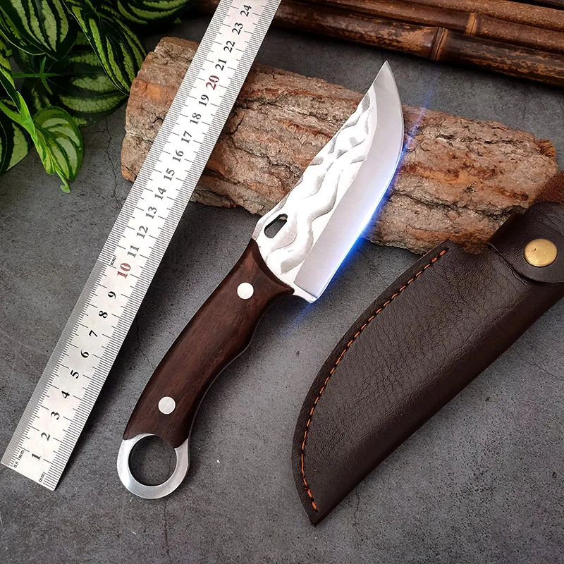 Boning Knife 5cr15 Steel Chef Cooking Knife Handmade Forged Meat Cleaver Wooden Handle Kitchen Butcher Knife