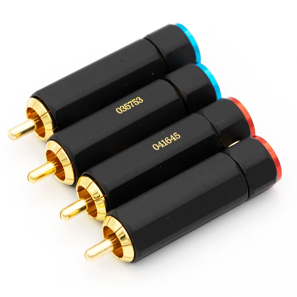 4pcs No Welding  Male Audio Video Connector Gold Adapter for Cable DIY Gold Snake RCA Plug HIFI Goldplated Audio Cable RCA