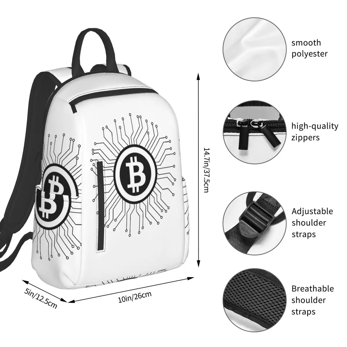 Bitcoin BTC Crypto Currency Backpack Student BookBag Children School Bag Computer Shoulder Bags Boys Girls