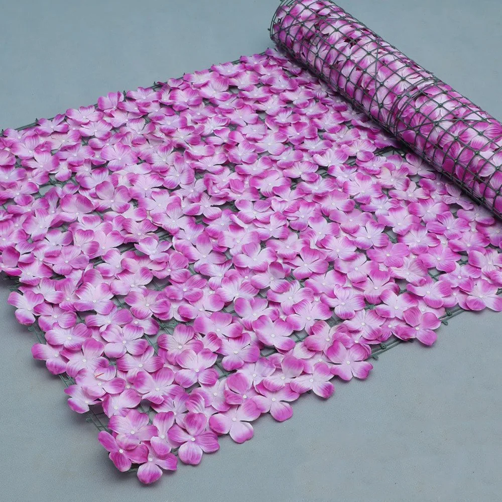 Plastic Artificial Flower Fence Screen Waterproof Realism Hydrangea Artificial Flower Wall Weather Resistant Removable