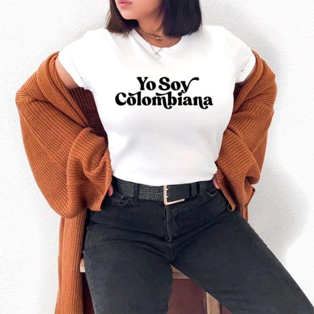 Yo Soy Colombiana Tee Latinx Hispanic Shirt Women Men Unisex Casual T-Shirt Educated Latina Travel Souvenir Clothing Cotton Tops