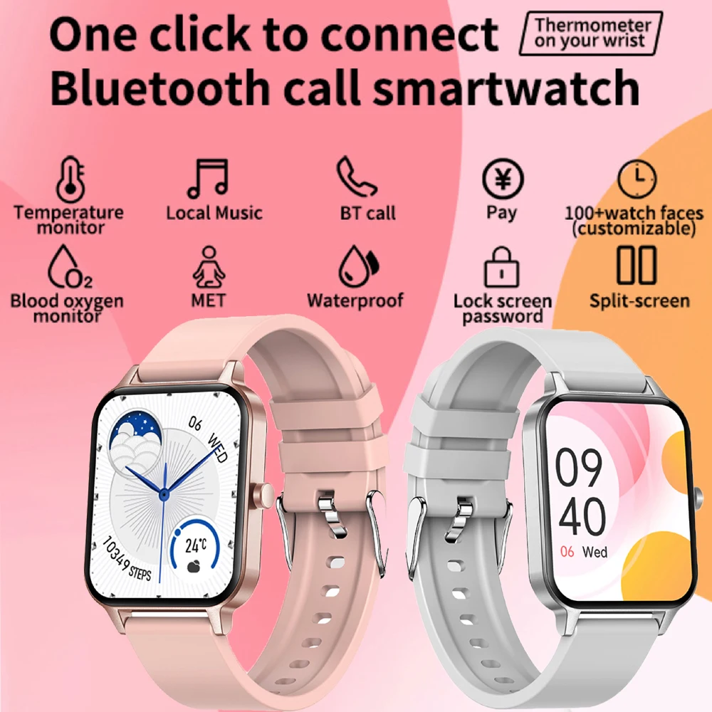Smart Watch Blue Tooth Call 1.95” HD Full Touch Screen Weather Information Reminder Sports 128M Local music Bracelet Smartwatch