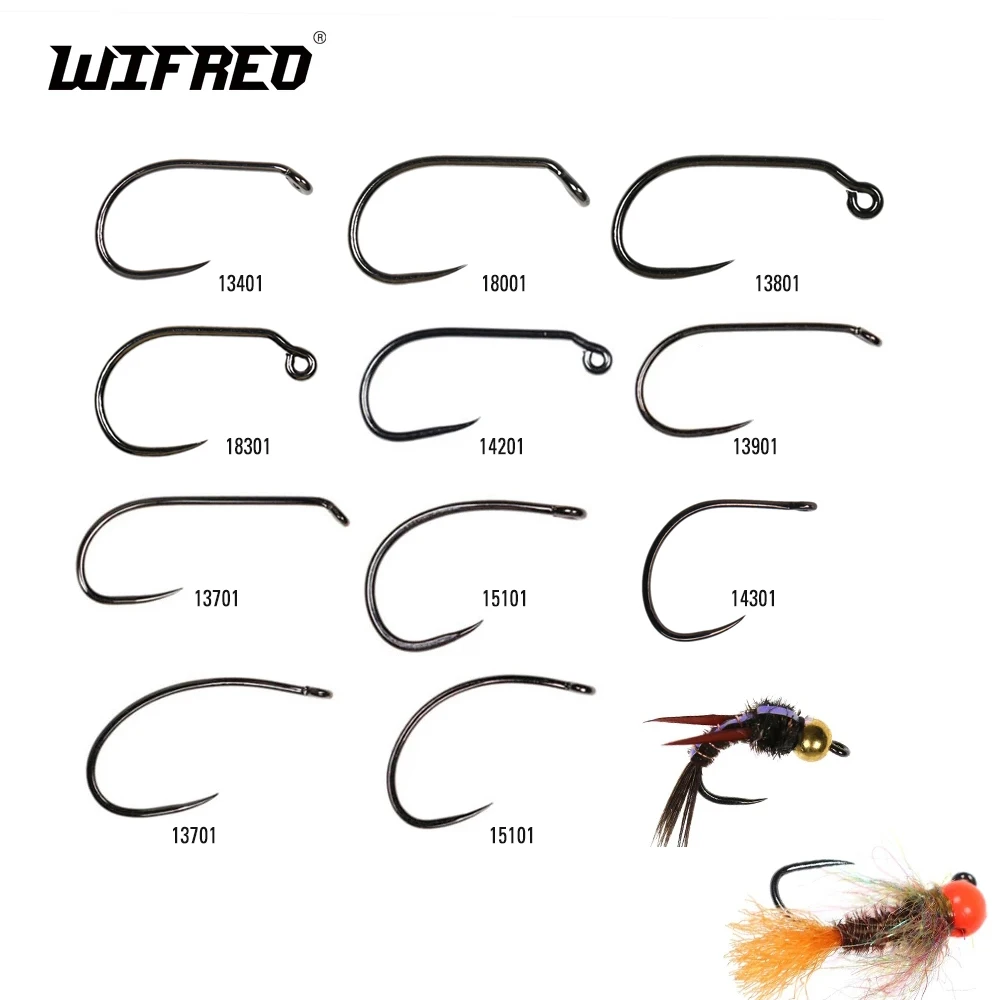 

WIFREO 100pcs Barbless Fly Tying Hook High Carbon Steel Fish-Friendly Fly Fishing Dry&Wet&Nymph&Shrimp Caddis Pupa Jig Hooks