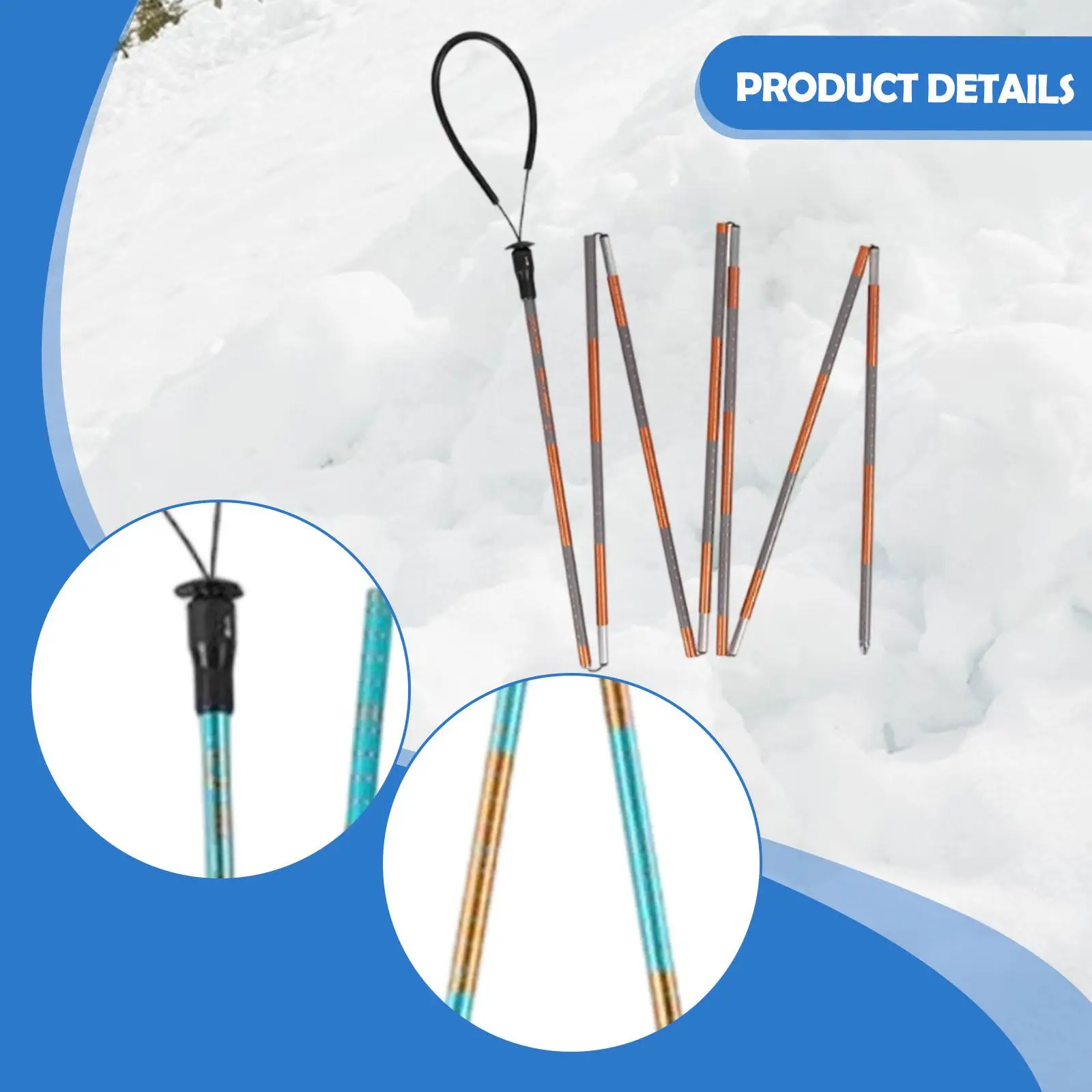 مسبار إنقاذ أفالانش قابل للطي محمول بعمود أفالانش 106.30 بوصة مسبار إنقاذ الثلج لعربات الثلج في الهواء الطلق #5