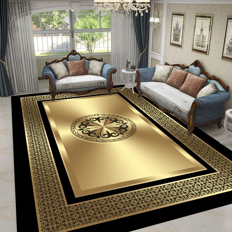 Nordic Geometry carpets for living room Gold Black Bedroom Decoration Rug Luxury Parlor Study Decor Rugs Sofa Table Beside Mats