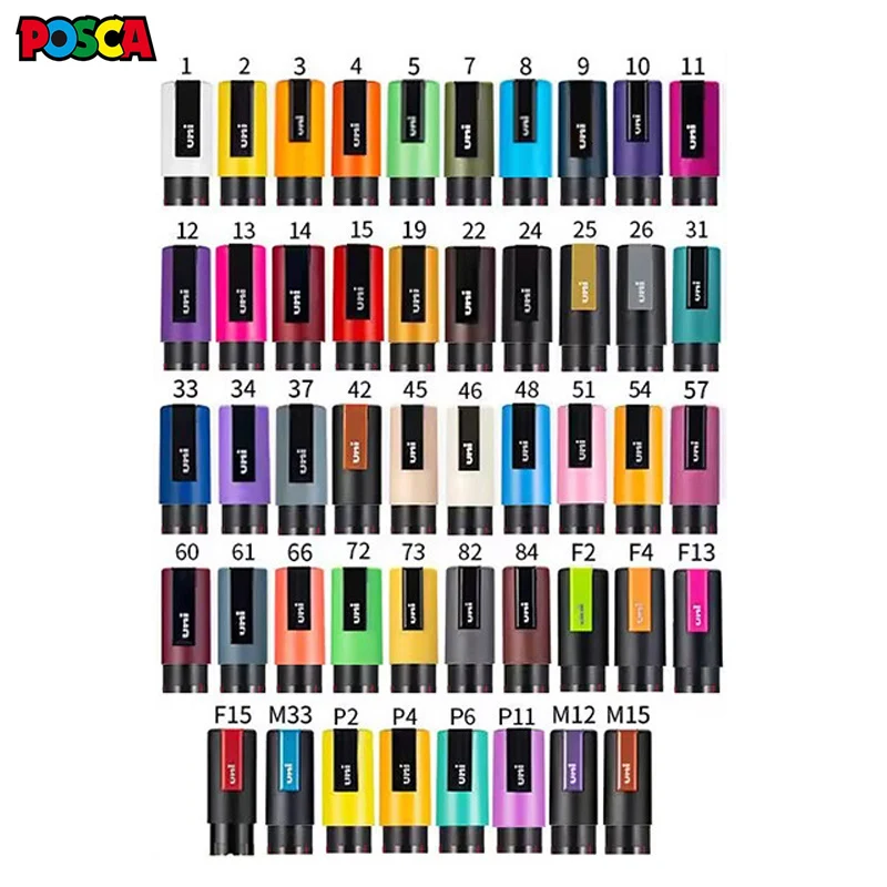 1pcs Uni Original POSCA Marker Pen PC-5M 1M 3M POP Poster Graffiti Manga Painting Markers Full Range Colors Art Supplies