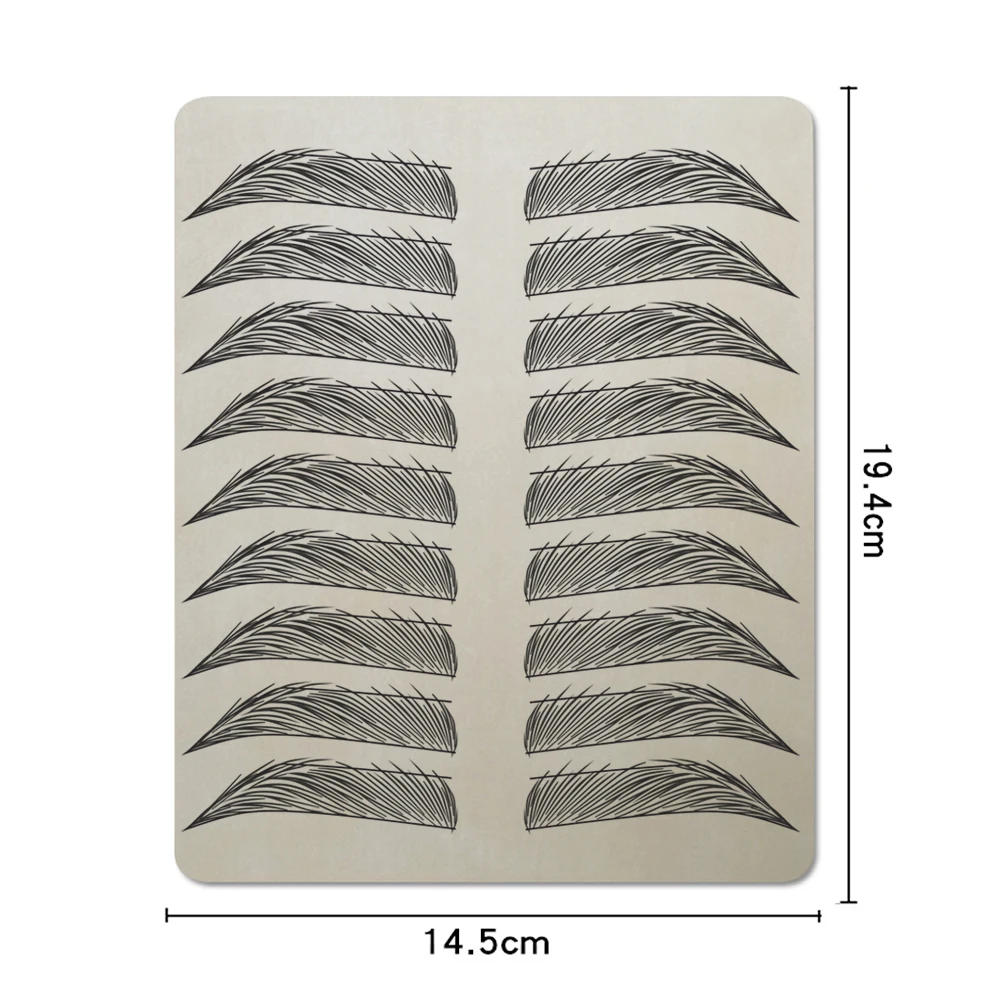 Eyebrow Practice Skin Permanent Makeup Training Latex Sheet Double-Sided use Brows Design for Brows Hair Stroke Practice Tattoo