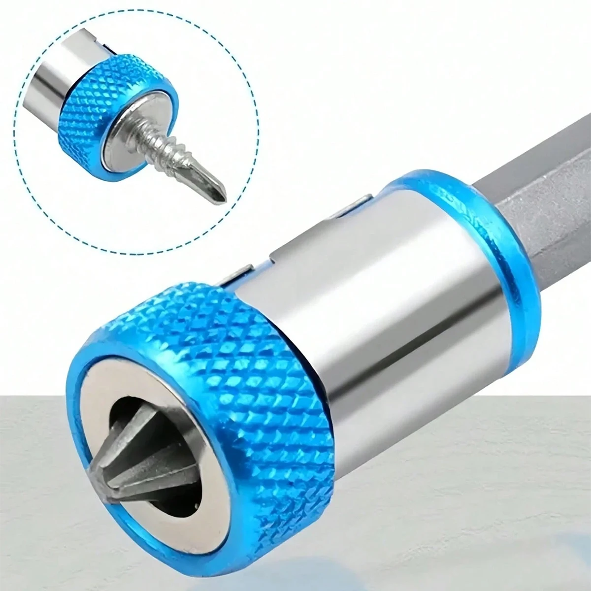 6-teiliges Universelles Rutschfestes Schraubendreher-Bit-Set mit Magnetringen aus Legierung in Blau, Gelb und Rot für Stahl mit Magnetischer Adsorption und Fixiertem Bithalter – Detail 5