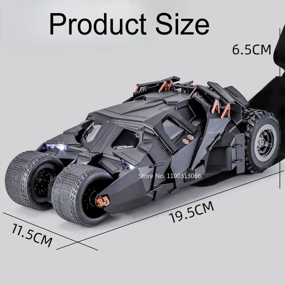 1:24 Batmobile سبيكة سيارات لعب دييكاست نماذج عجلة امتصاص الصدمات مع ضوء الصوت نموذج مصغر لمجموعة هدايا الطفل