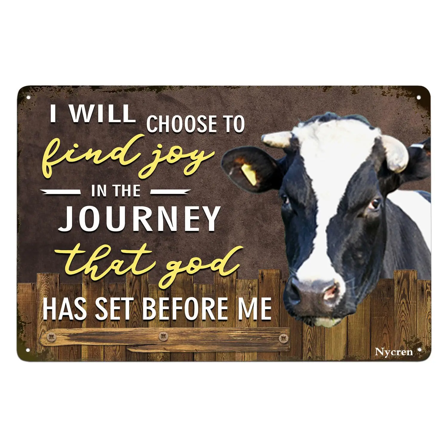 Cow Metal Sign I Will Choose To Find Joy Inspirational Decor Vintage Decor Art Sign Home Kitchen Bedroom Farmhouse Ranch Bar Far