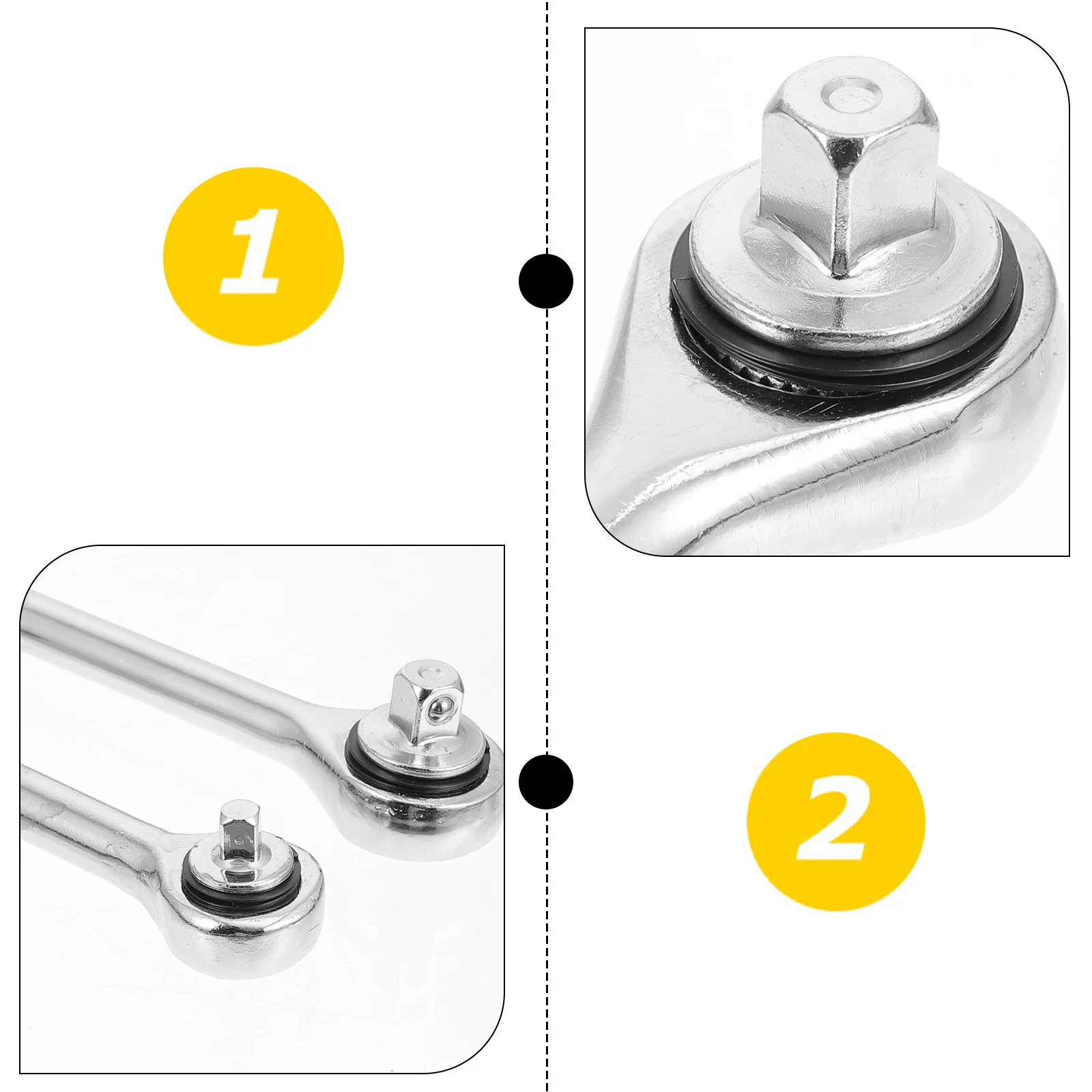 

2Pcs Ratchet Wrenches Durable Steel Embossed Socket Wrenches Anti-Skid Handle for Car Repair DIY Repairing Spanners