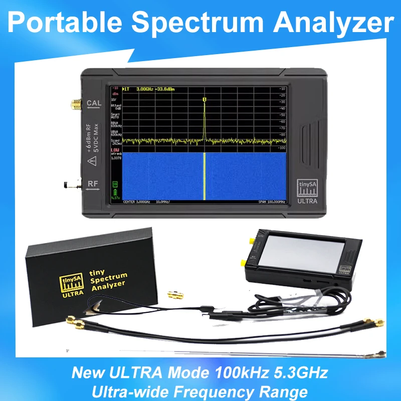 

Original Tinysa Ultra Handheld Spectrum Analyzer 100 K-5.3GHz Tiny Spectrum Analyzers TinySA 4 2.8 Inch Touch Screen in Battery