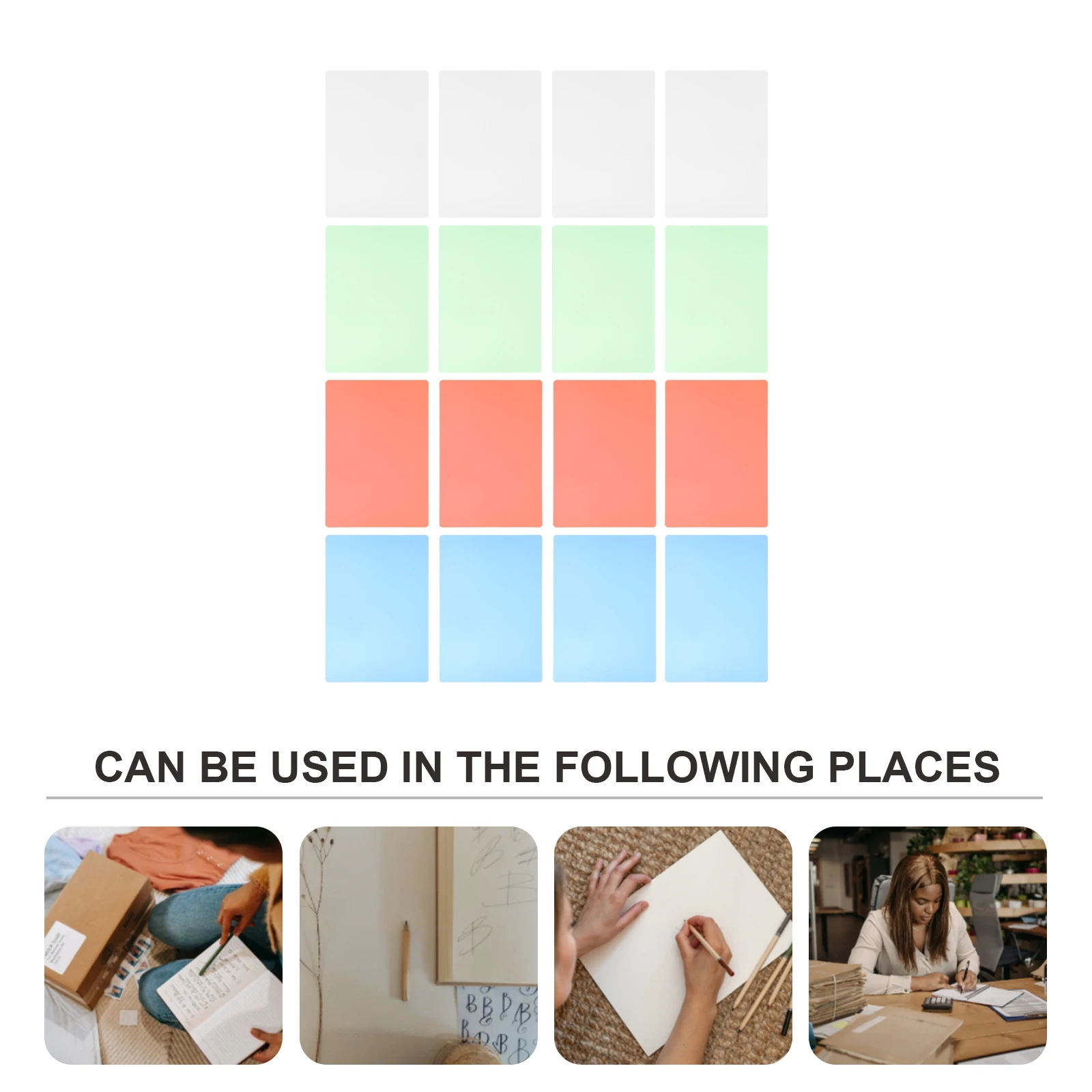 

16pcs Writing Pads Bookmarks Reading Bars Smooth Lightweight Office Clear Student Exam Tools A4 Translucent