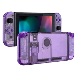 EXtremeRate-carcasa de bricolaje con botones para Nintendo Switch, transparente, Atomic Purple