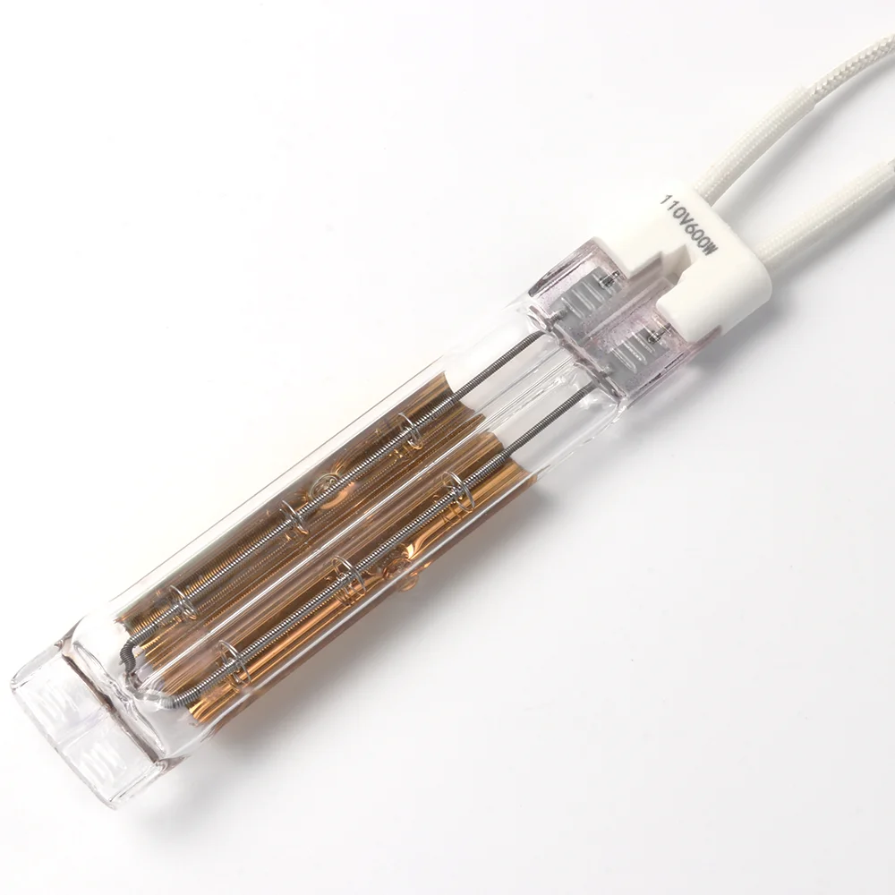 600W 110V 120MM Tube Diameter 23MM Double Tube Gold-Plated Infrared Heating Lamp For Drying Or Heating