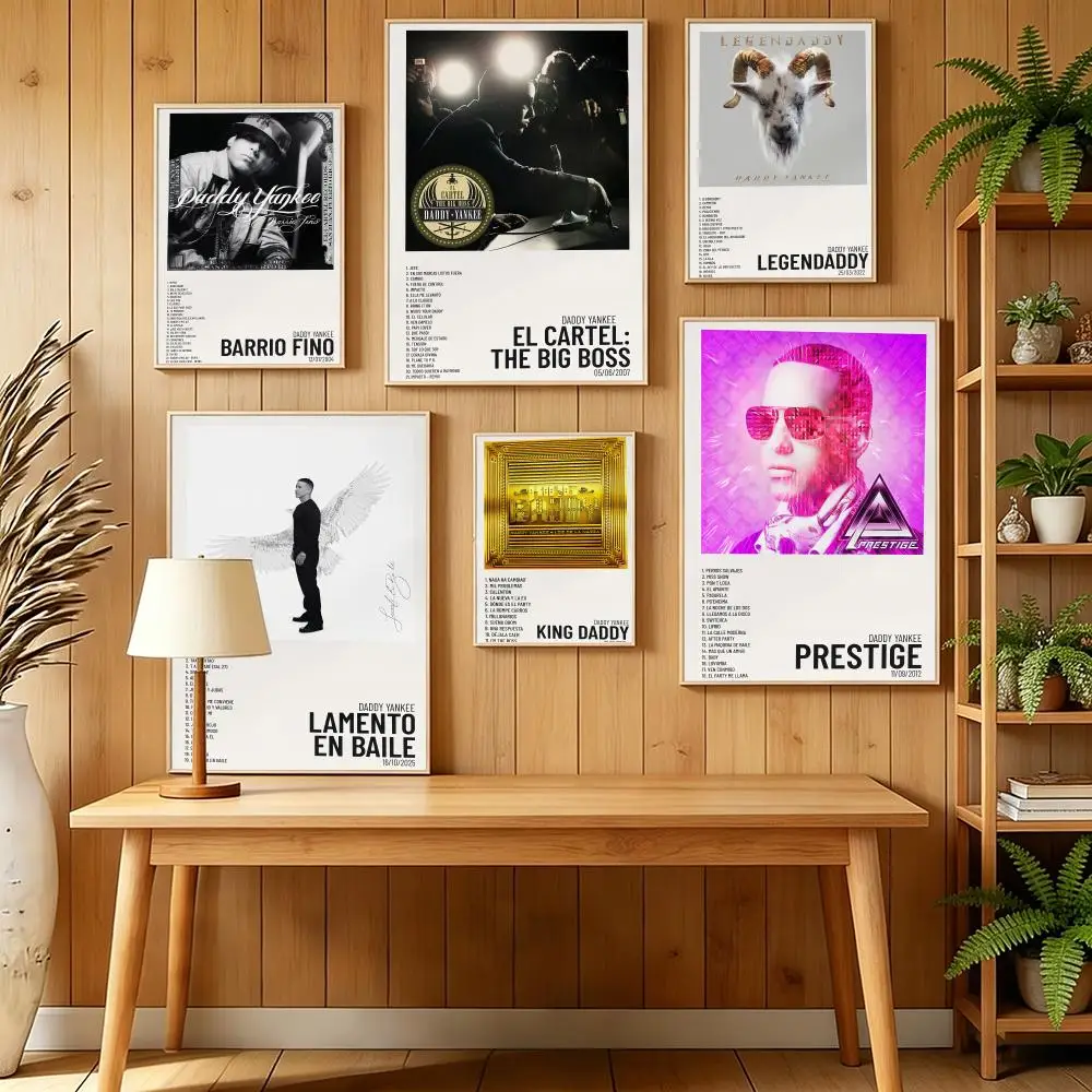 Póster del rapero Pop D-Daddy Y-Yankee, pegatinas murales de pared autoadhesivas HD para dormitorio, sala de estar, decoración del hogar, regalo