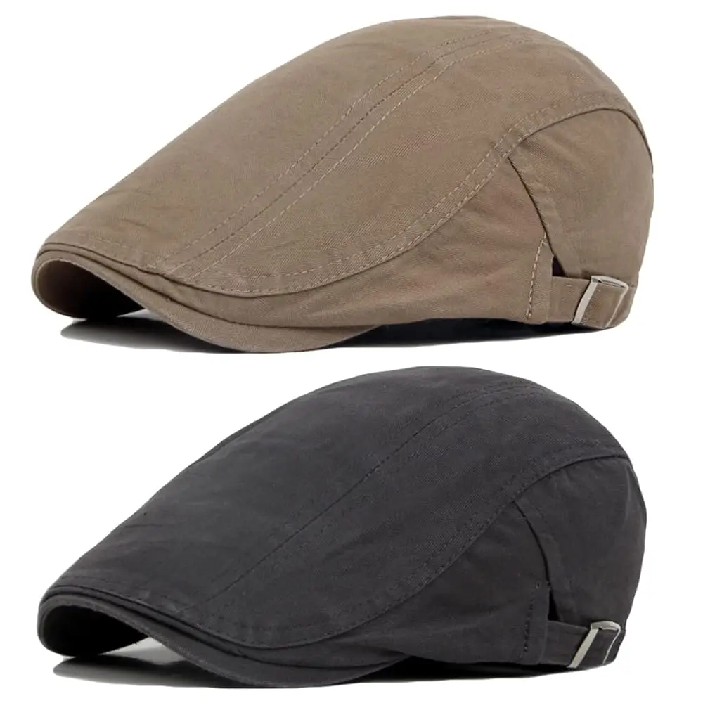 

Комплект из 2 мужских регулируемых кепок-газетчиков из хлопка, в стиле Гэтсби, для вождения, береты