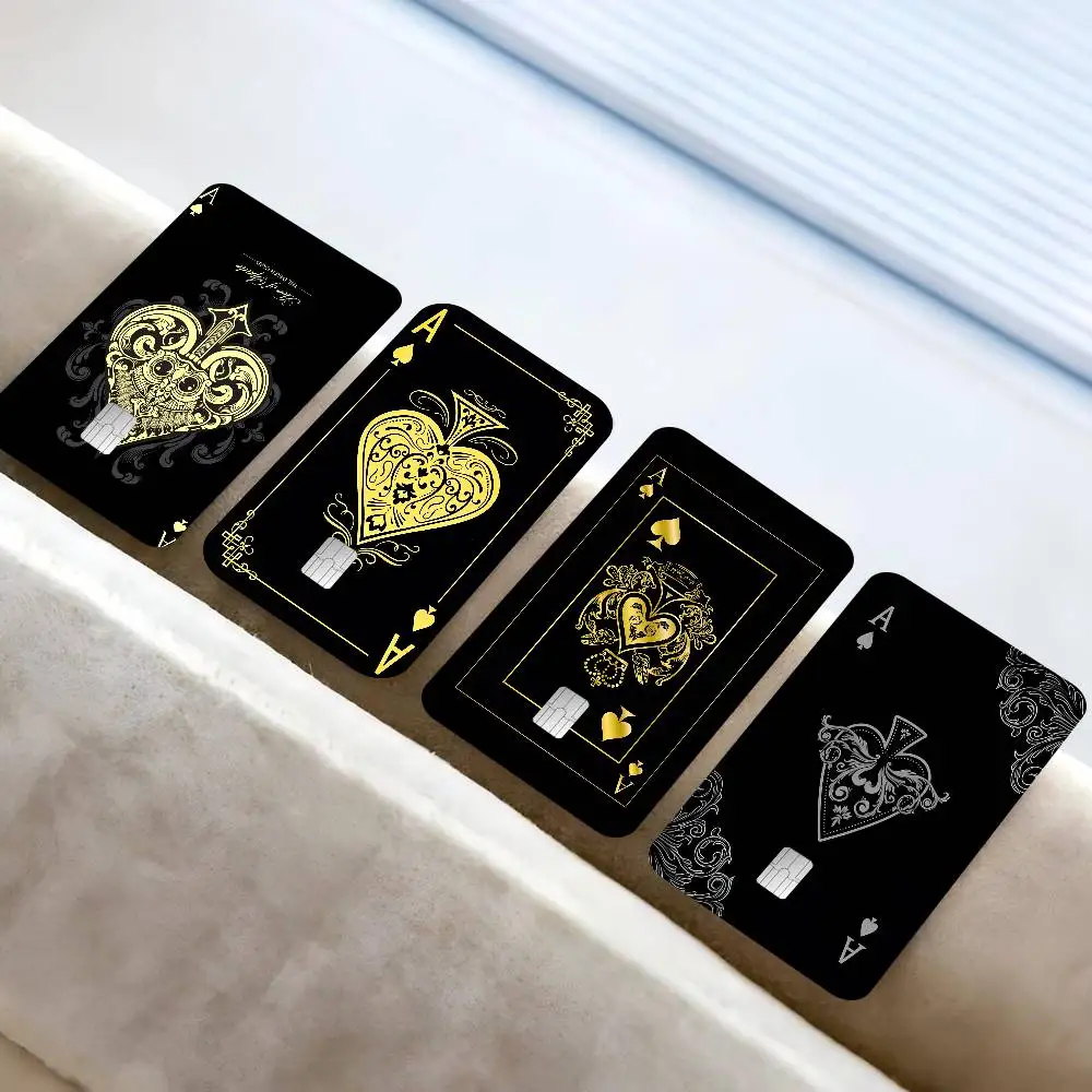 Ace Of Spades Matte Credit Card Skin Stickers No Adhesive Residue Water Proof For VISA Credit Card Subway Access Card