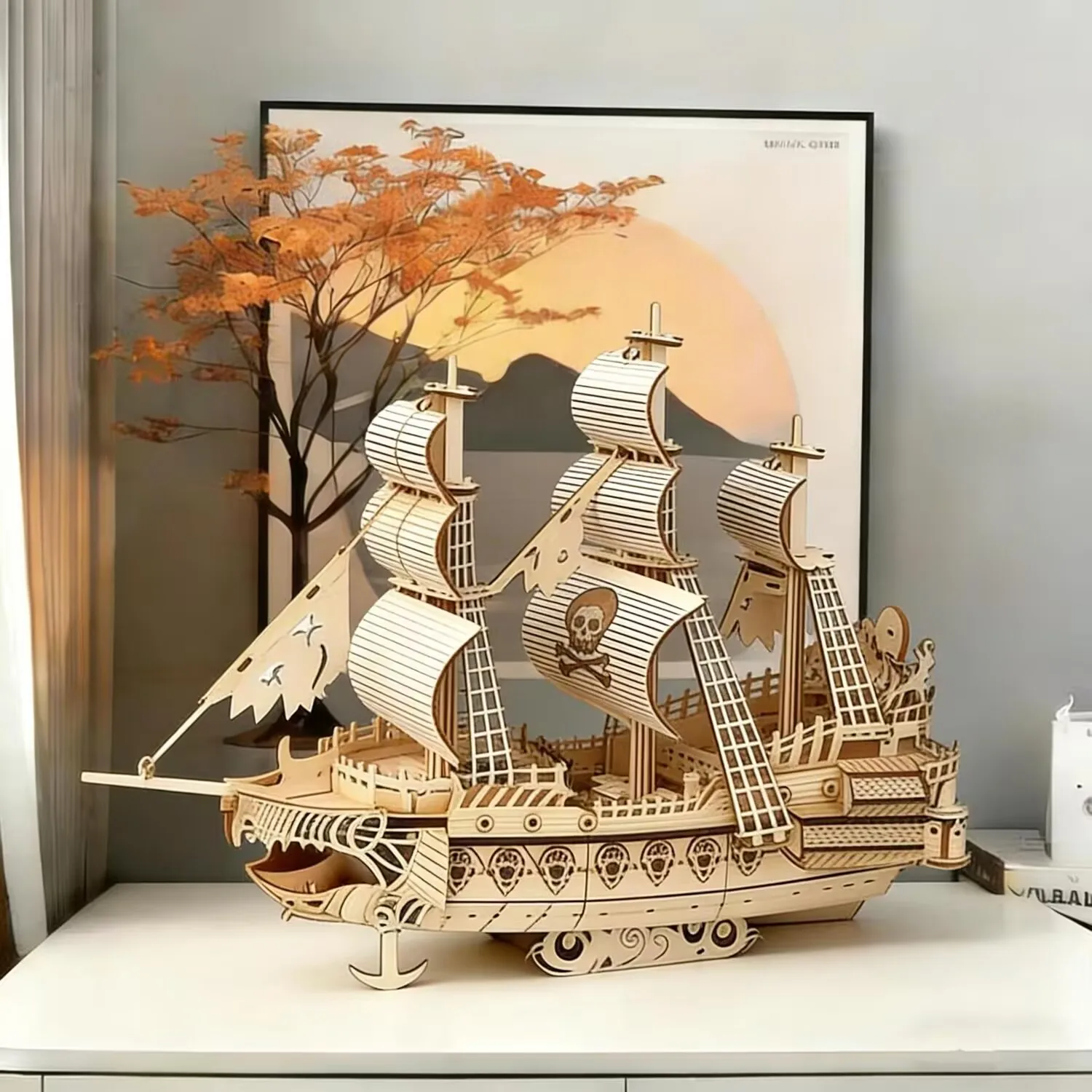オランダ船モデル用3d木製パズル-diy組み立てキット-手作りの家の装飾ギフト