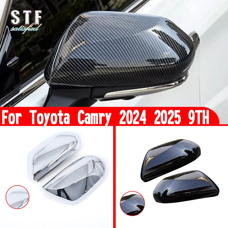 لتويوتا كامري 2024 2025 9TH اكسسوارات السيارات مرآة الرؤية الخلفية غطاء الكسوة صب أعواد تزيين #2