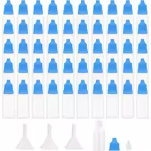 100PCS 3-50ml Empty Squeeze Dropper Bottles Plastic Portable Squeezable Liquid Dropper with Cap and Plug for Oil Liquid Storage
