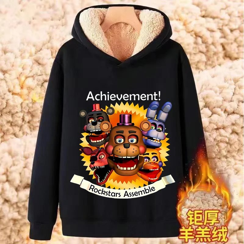 

Флисовое пальто Five Nights At Freddys Lamb, мультяшная игра Fnaf, зимние толстовки для взрослых, толстовки с капюшоном и длинными рукавами, мужская одежда, подарок