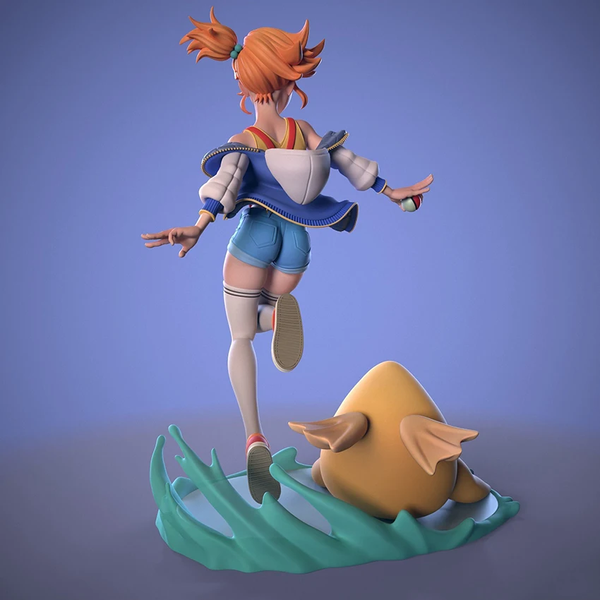 1/24 75mm 1/18 100mm Resin Model Little Girl and Duck Figurine Unpainted No Color RW-418