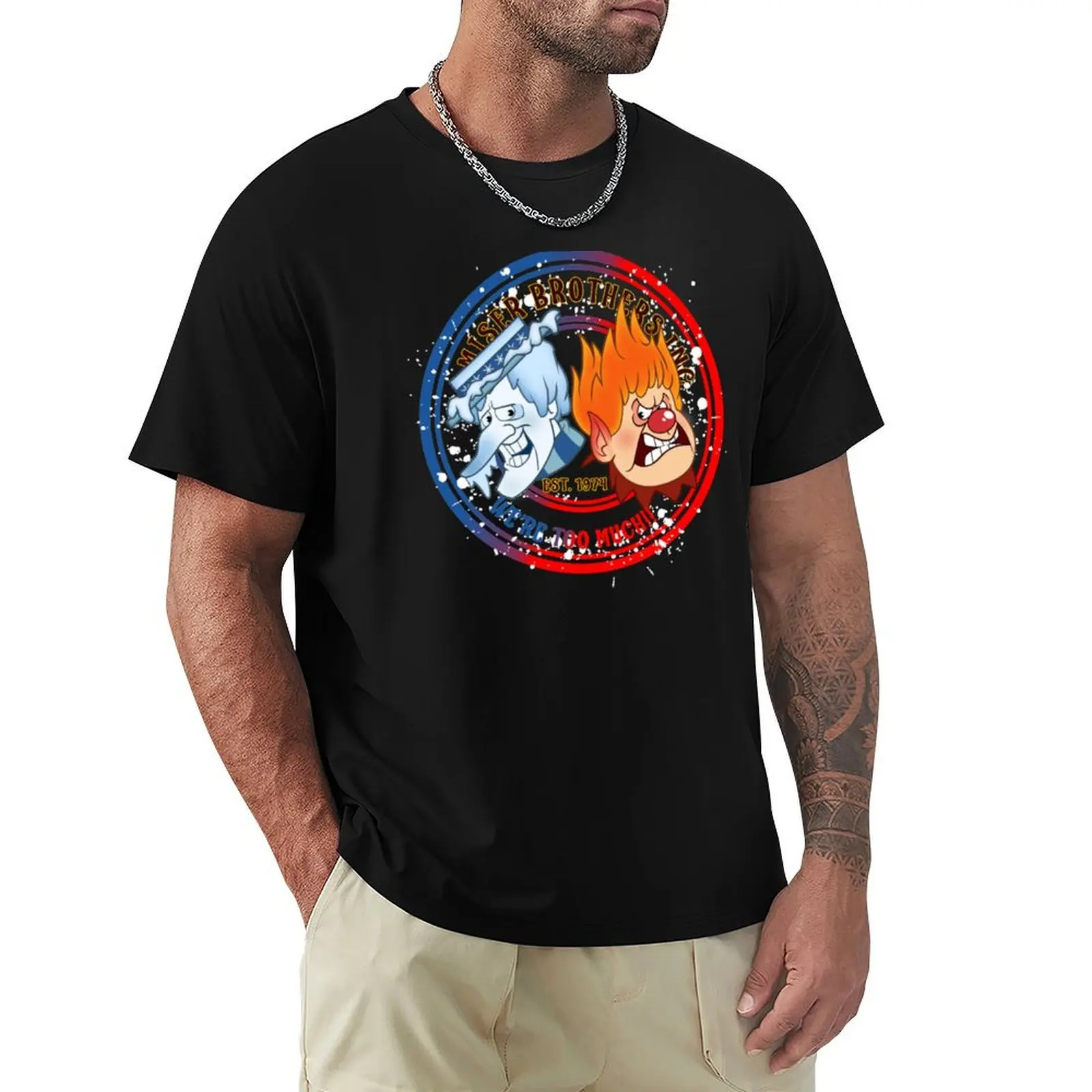 

We're too Much! Miser B rothers T-Shirt Fashion Pattern Printed Tee Shirt