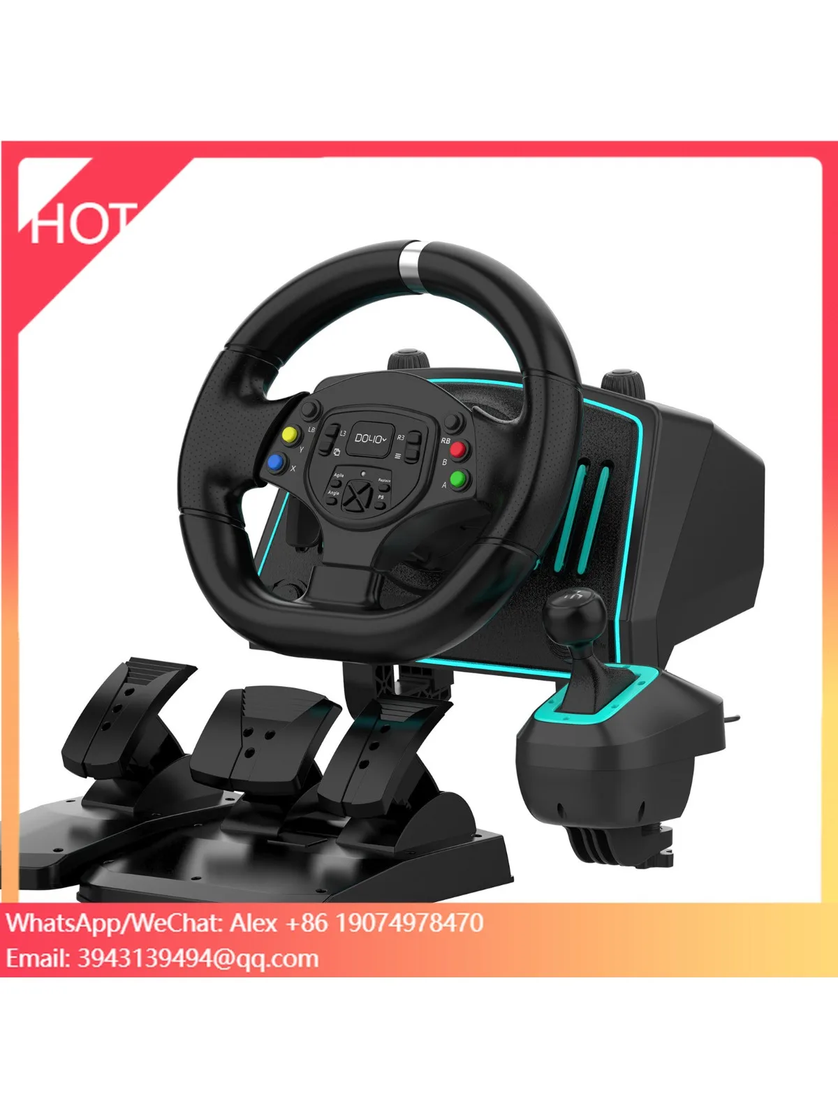 Prix usine nouveauté vente chaude Volante manette de vitesse et pédale 1080 degrés Ps 5 simulateur de volant de course de jeu