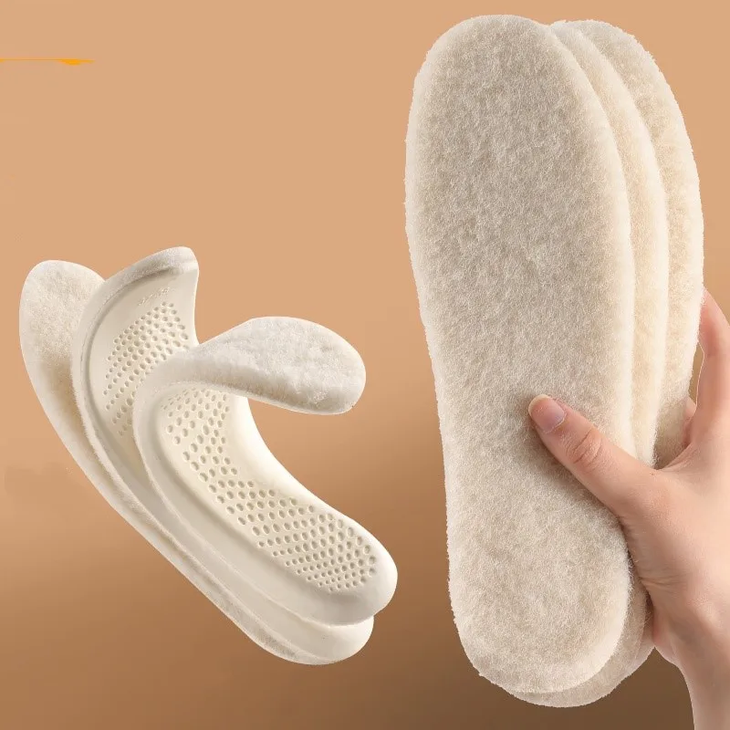 100% Wool Latex Warm Insoles Constant Temperature At -10 ℃ For Cold Protection Can Be Cut And Deodorized