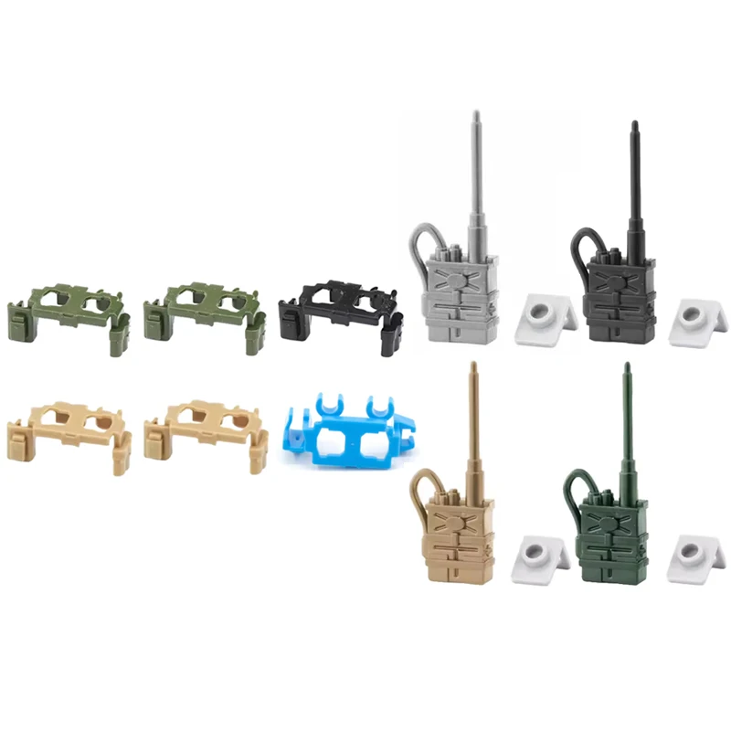 MOC Military Soldiers Figures Building Blocks Combat Backpacks Vests Belt Special Forces Helmet Shield Weapon Set Brick Toys S05