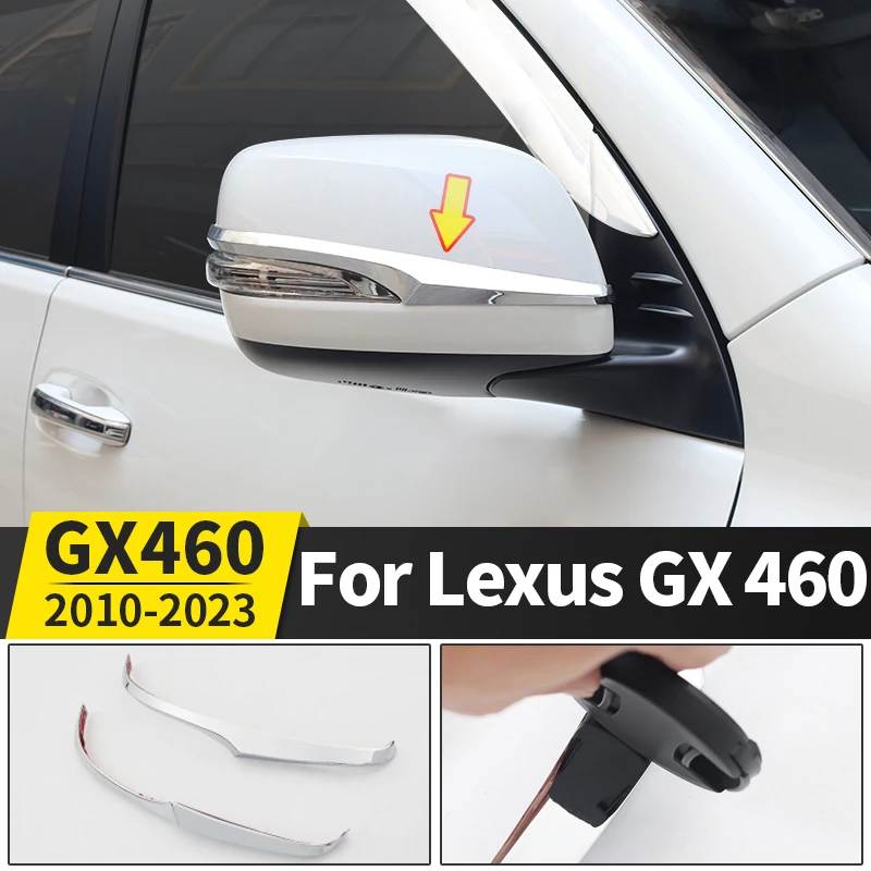 Rearview Mirror Cover Highlight Strip Chrome For 2010-2023 Lexus GX 460 GX460 Decoration Modification Accessories 2022 2021 2020