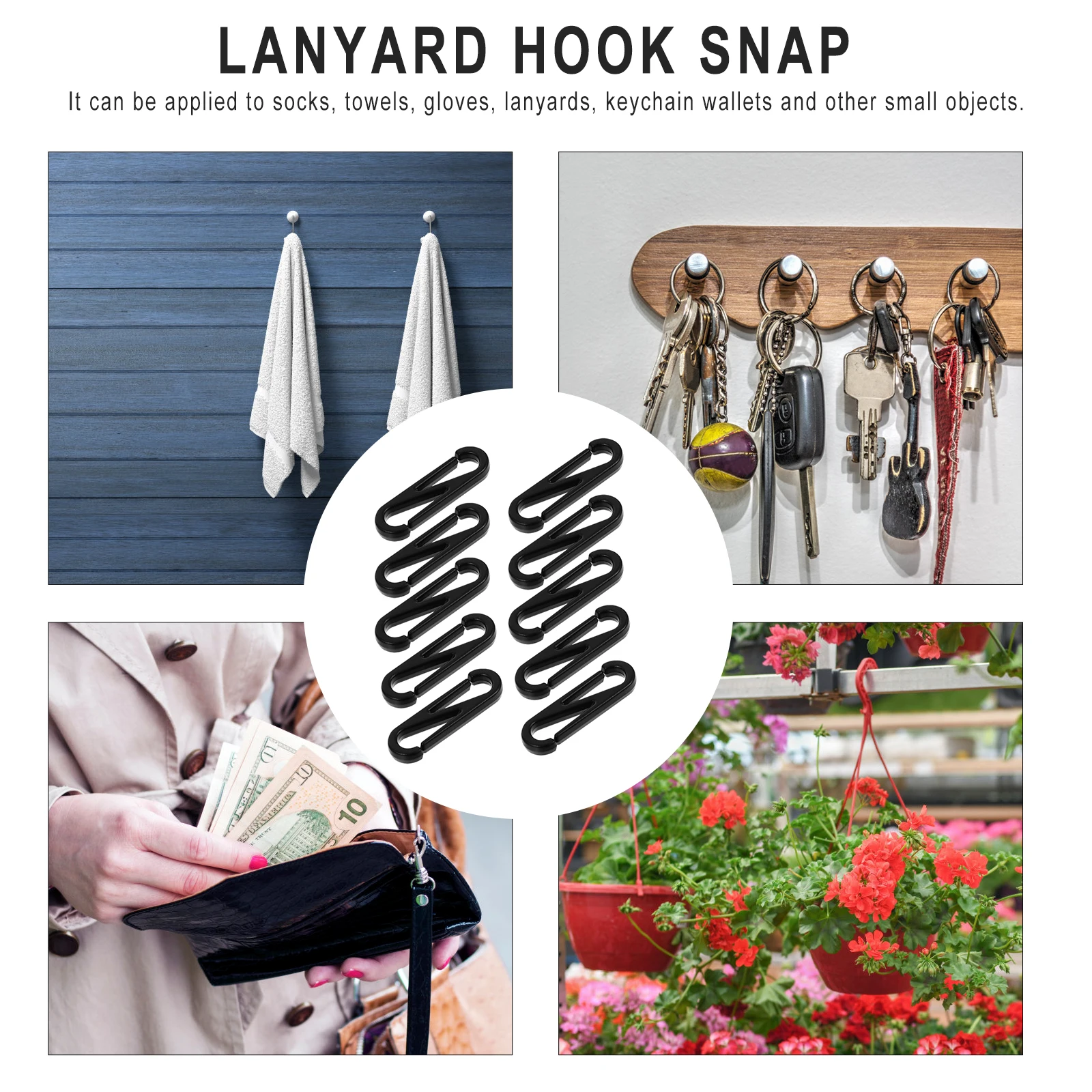 100Pcs 8 Shaped Hook Buckle Reliable Spring Snap Buckles for Clothing Towels Backpacks Utility Fixtures Hook Buckle