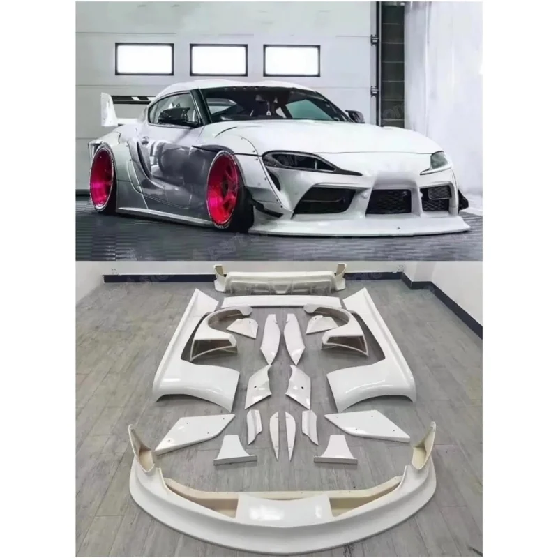 Suitable for Car Wide Body Kit Front Bumper Side Skirts Rear Diffuser Lip Spoiler Wing Racing Car Parts Compatible with Toy