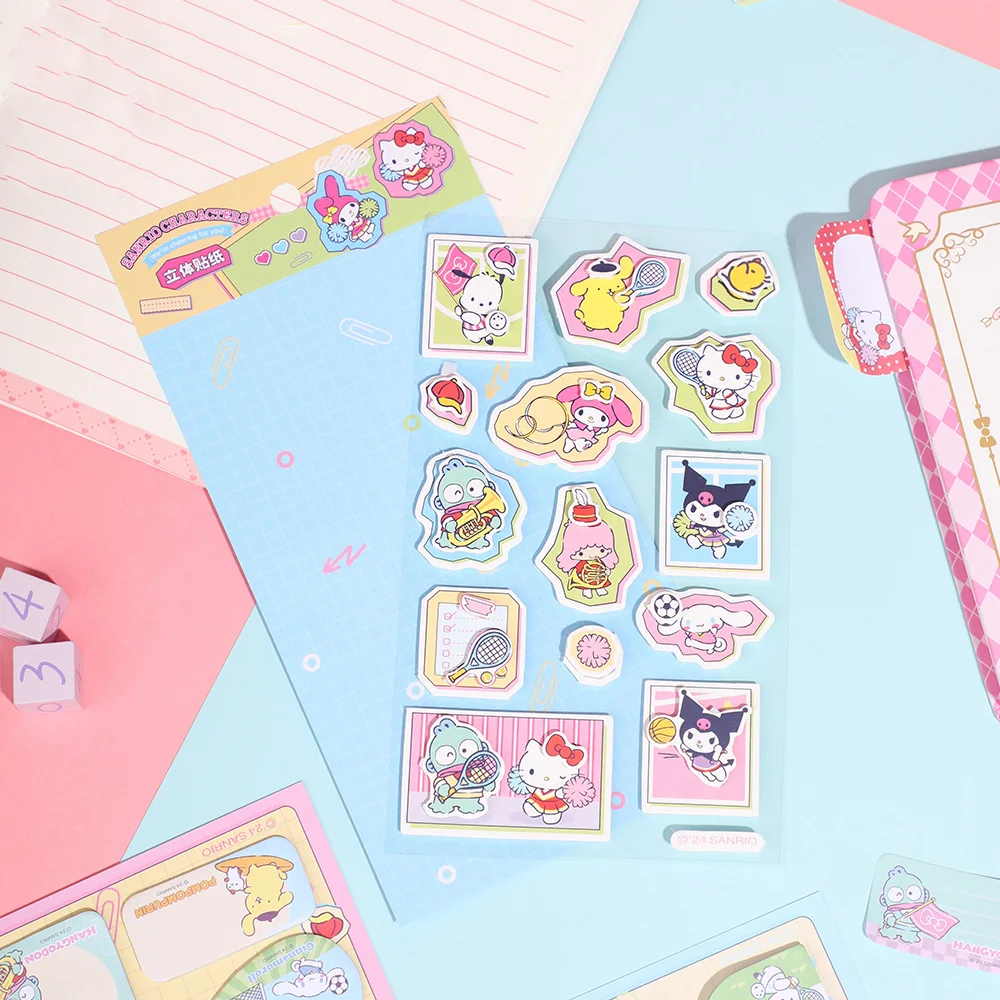 Cute Sanrio Stickers Various Styles Strong Adhesive Lightweight Easy To Carry And Store DIY Decorative Handbook