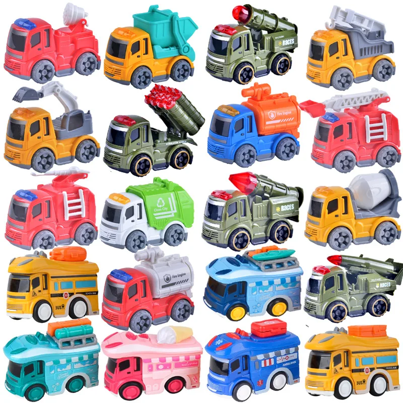 Jouet de dessin animé pour bébé, voiture Mini Press Go, véhicules à inertie, voitures à tirer, Montessori, jouets rampants précoces pour les tout-petits