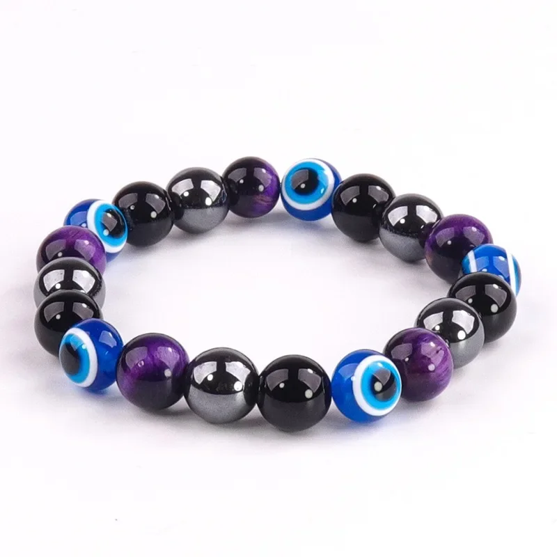 

High Quality Natural Stone Bracelets Attract Money Wealth Health Pulse Hematite Tiger Eye Bracelets for Men Women Gifts