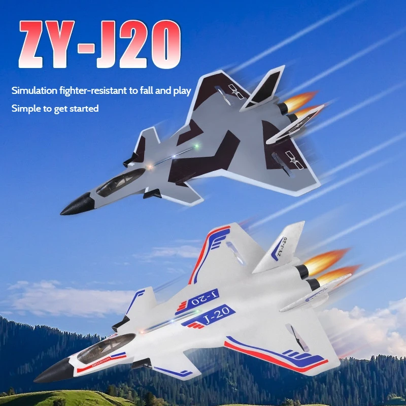 

ZY-j20 Glider Model Jet Light Fighter Foam Floor Stall Fixed Wing Drop Resistant Toy Remote-controlled Aircraft